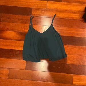 GREEN KENDALL + KYLIE CAMI TOP WITH OPEN BACK SIZE MEDIUM